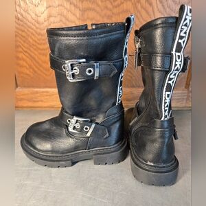 DKNY Black Kids Buckle Boots